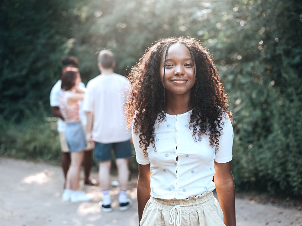 A teenager outdoors